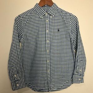 💜Ralph Lauren Boys Size 10/12 Blue/Green Plaid